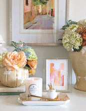 Load image into Gallery viewer, Chinoiserie Pumpkin Jars with 22K Gold Accents in Sand