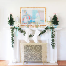 Load image into Gallery viewer, White Tiered Christmas Trees with 22K Gold Brushstroke Accent