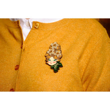 Load image into Gallery viewer, Christmas Blonde Hair Brooch with Earring Set by Laliblue