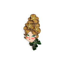 Load image into Gallery viewer, Christmas Blonde Hair Brooch with Earring Set by Laliblue