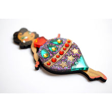 Load image into Gallery viewer, Christmas Ornament with Stars Brooch by Laliblue