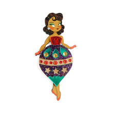 Load image into Gallery viewer, Christmas Ornament with Stars Brooch by Laliblue