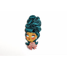 Load image into Gallery viewer, Christmas-Themed Brunette Hair Brooch with Earring Set by Laliblue