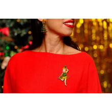 Load image into Gallery viewer, Christmas Tree Girl Brooch by Laliblue