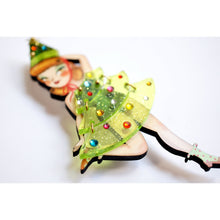 Load image into Gallery viewer, Christmas Tree Girl Brooch by Laliblue