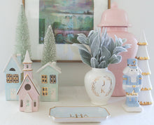 Load image into Gallery viewer, White Tiered Christmas Trees with 22K Gold Brushstroke Accent