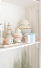 Load image into Gallery viewer, Hydrangea Blue Tiered Christmas Trees with 22K Gold Brushstroke Accent