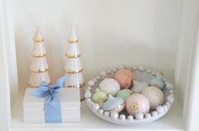 Load image into Gallery viewer, White Tiered Christmas Trees with 22K Gold Brushstroke Accent