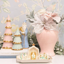 Load image into Gallery viewer, Light Blue Santa with 22K Gold Accents