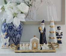 Load image into Gallery viewer, Navy Blue Santa with 22K Gold Accents