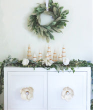 Load image into Gallery viewer, Beige Tiered Christmas Trees with 22K Gold Brushstroke Accent
