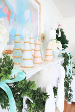 Load image into Gallery viewer, Blush Tiered Christmas Trees with 22K Gold Brushstroke Accent
