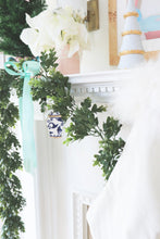 Load image into Gallery viewer, Hydrangea Blue Tiered Christmas Trees with 22K Gold Brushstroke Accent