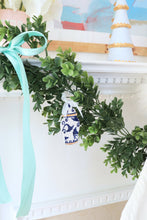 Load image into Gallery viewer, Hydrangea Blue Tiered Christmas Trees with 22K Gold Brushstroke Accent