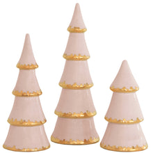 Load image into Gallery viewer, Blush Tiered Christmas Trees with 22K Gold Brushstroke Accent
