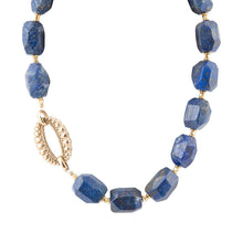 Load image into Gallery viewer, Chunky Blue Lapis Station Golden Necklace