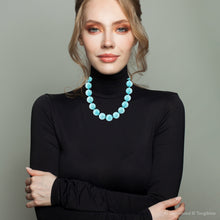Load image into Gallery viewer, Chunky Blue Turquoise Magnesite Beaded Necklace