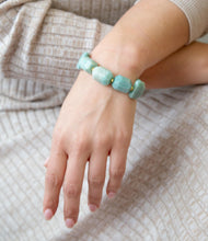 Load image into Gallery viewer, Chunky Green Amazonite Golden Toggle Bracelet