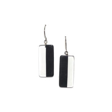 Load image into Gallery viewer, Black and Clear Geometric Rectangle Drop Earrings