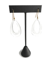 Load image into Gallery viewer, Crystal Clear Lucite Teardrop Hoop Drop Earrings