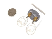 Load image into Gallery viewer, Clear &amp; Gold Mercury Art Deco Carved Earrings