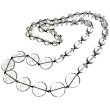 Load image into Gallery viewer, Crystal Clear &amp; Black Rosary Chain Rope Necklace