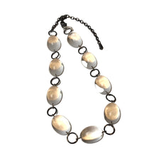 Load image into Gallery viewer, Clear Domed &amp; Dark Metal Stations Necklace