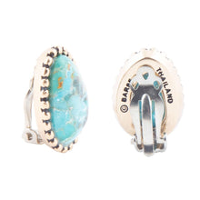 Load image into Gallery viewer, Clip On Blue Turquoise Golden Earrings