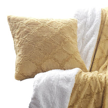 Load image into Gallery viewer, Tache Faux Fur Mustard Yellow Moroccan Lattice Pattern Cushion Cover / Euro Sham (3397)