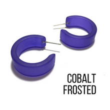 Load image into Gallery viewer, Wide Classic Frosted Hoop Earrings - Clara