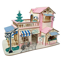 Load image into Gallery viewer, Coffee Shop Building Model Kit - Wooden Laser-Cut 3D Puzzle (161 Pcs)