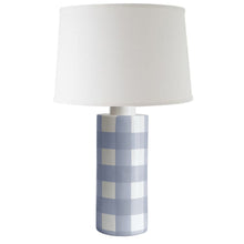 Load image into Gallery viewer, French Blue Gingham Column Lamp