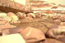 Load image into Gallery viewer, DaDa Bedding Diamond of Night Brown Beige Floral Stars Ruffles Comforter Set (BM915L)