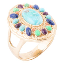 Load image into Gallery viewer, Concho Colorful Golden Statement Ring