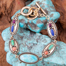 Load image into Gallery viewer, Concho Colorful Golden Link Bracelet