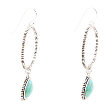 Load image into Gallery viewer, Corinth Blue Turquoise Charms Sterling Silver Earrings