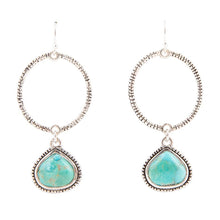 Load image into Gallery viewer, Corinth Blue Turquoise Charms Sterling Silver Earrings