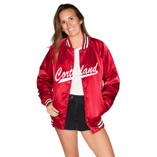 Load image into Gallery viewer, Cortland Satin Letterman Bomber Jacket