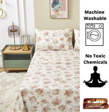 Load image into Gallery viewer, DaDa Bedding Hint of Mint Dainty Cottage Floral Roses Cotton Flat Sheet Only w/ Pillow Case (3036)