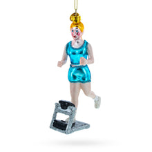 Load image into Gallery viewer, Treadmill Runner Fitness Girl Glass Christmas Ornament