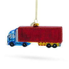 Load image into Gallery viewer, Truck with Dry Van Glass Christmas Ornament
