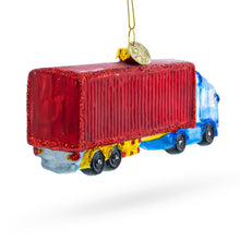 Load image into Gallery viewer, Truck with Dry Van Glass Christmas Ornament