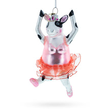 Load image into Gallery viewer, Ballerina Cow Glass Christmas Ornament