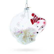 Load image into Gallery viewer, Clear Polar Bear Glass Christmas Ornament