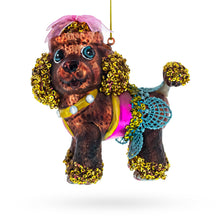 Load image into Gallery viewer, Poodle Glass Christmas Ornament