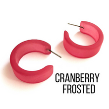 Load image into Gallery viewer, Wide Classic Frosted Hoop Earrings - Clara