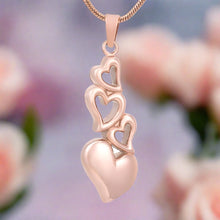 Load image into Gallery viewer, 4 Heart Cremation Urn Necklace