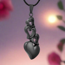 Load image into Gallery viewer, 4 Heart Cremation Urn Necklace