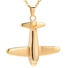 Load image into Gallery viewer, Airplane Shaped Cremation Urn Necklace
