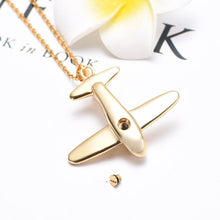Load image into Gallery viewer, Airplane Shaped Cremation Urn Necklace